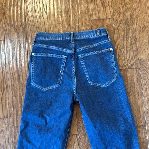 7 for all mankind Josephine high rise straight crop chewed hem jeans 27 - Picture 12 of 13